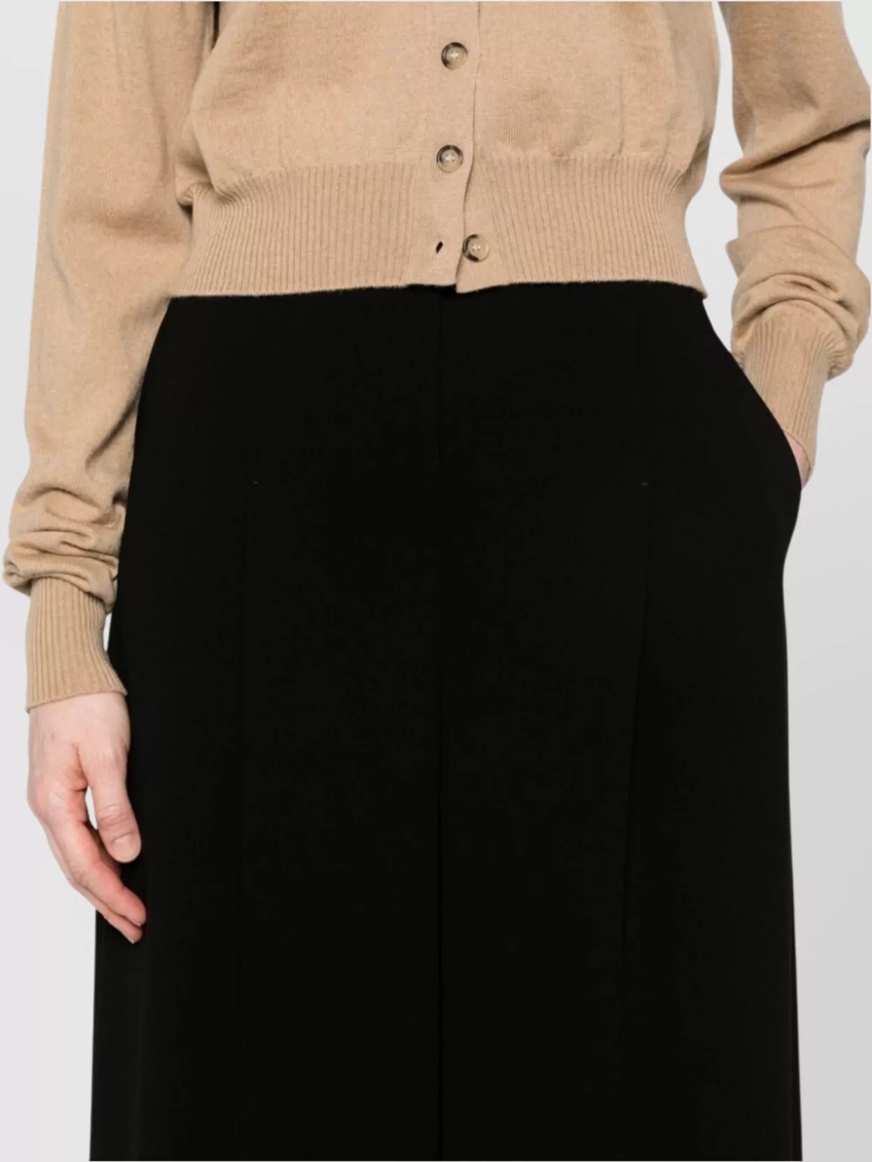 Max Mara High Waist Wide Leg Trousers With Pleated Front