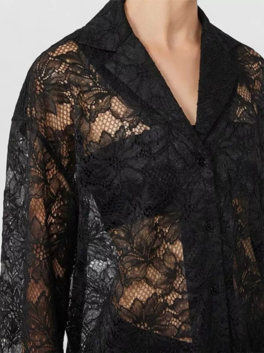 Sportmax Floral Lace Long-Sleeve Pyjama Top