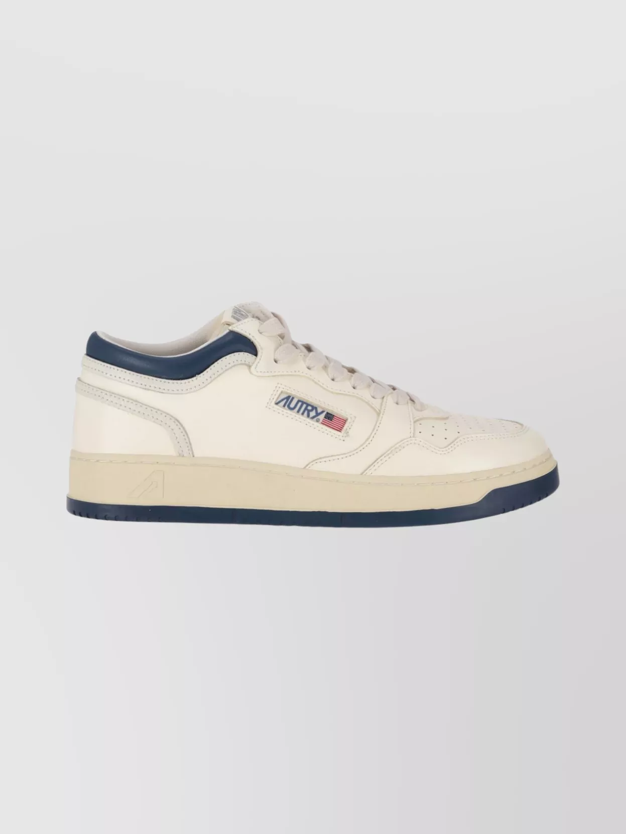 Autry Mid Cut Leather Sneakers With Contrast Sole
