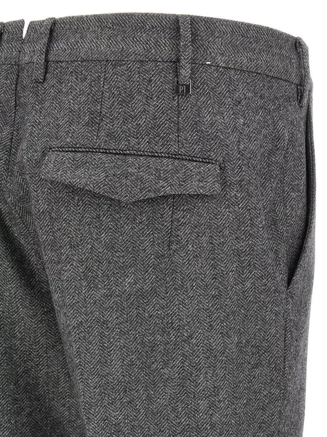 Pt Torino Lightly Stretch Brushed Cashmere Blend Wool Pants With Master Fit In Gray