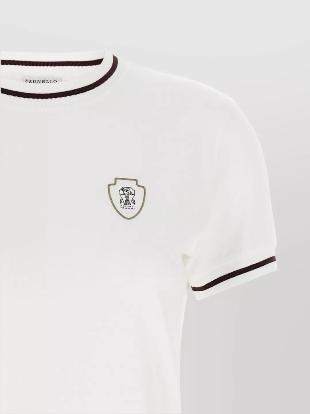 Brunello Cucinelli Patch Logo T-Shirt With Contrast Trim