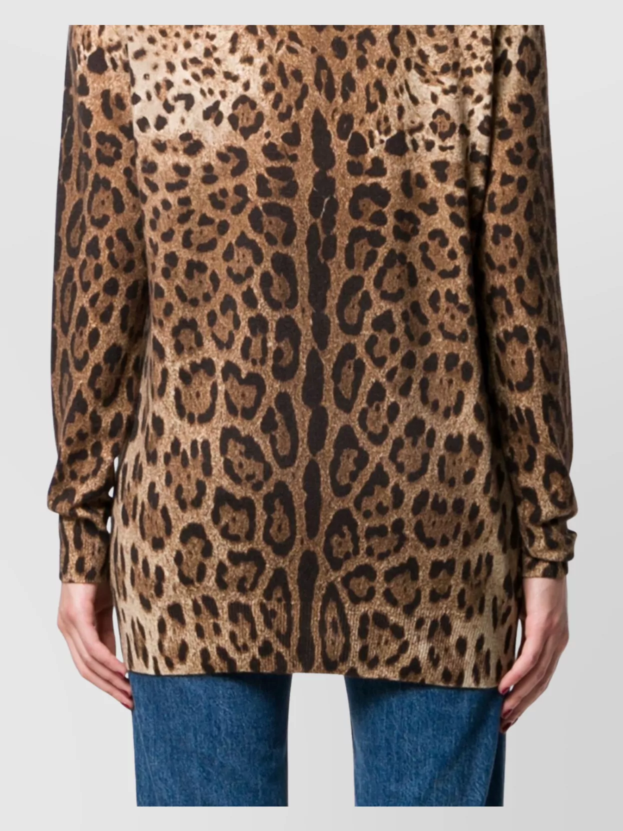 Dolce&Gabbana Cashmere V-Neck Leopard Print Cardigan
