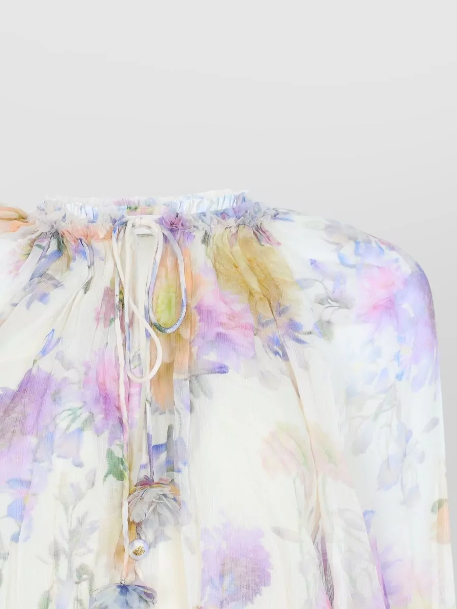 Zimmermann Viscose Floral Print Long Sleeve Playsuit