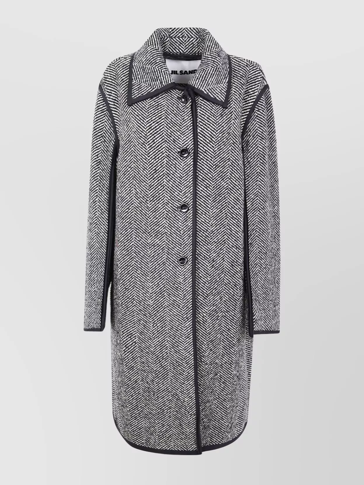 Jil Sander Herringbone Pattern Mid-Length Coat