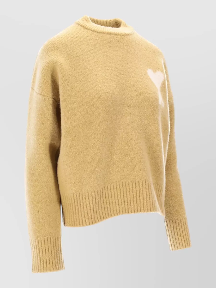 Ami Paris Crew Neck Sweater Heart Motif Emblem