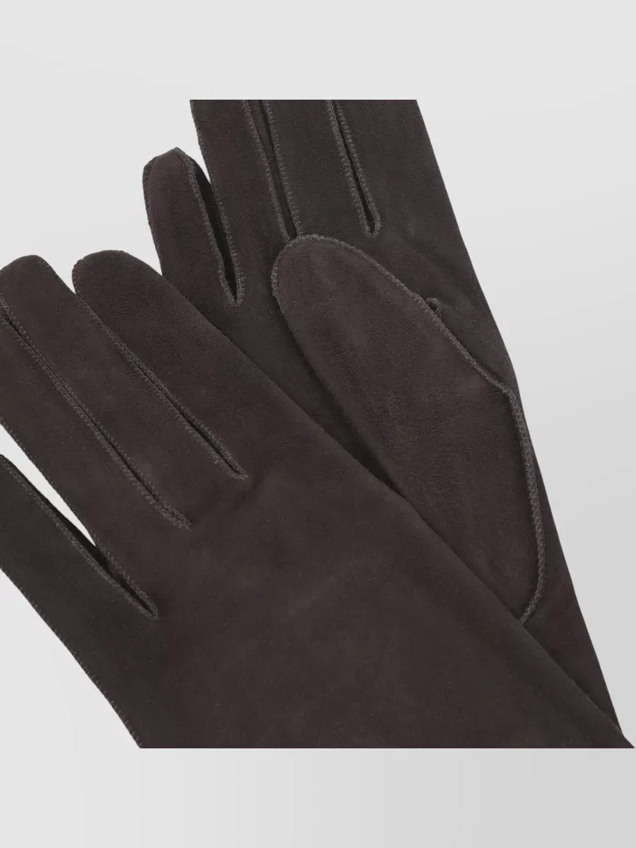 Lanvin Slim Suede Goatskin Leather Long Gloves