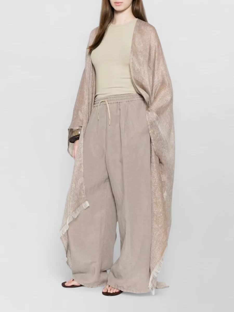 Fabiana Filippi Linen Fringed Poncho