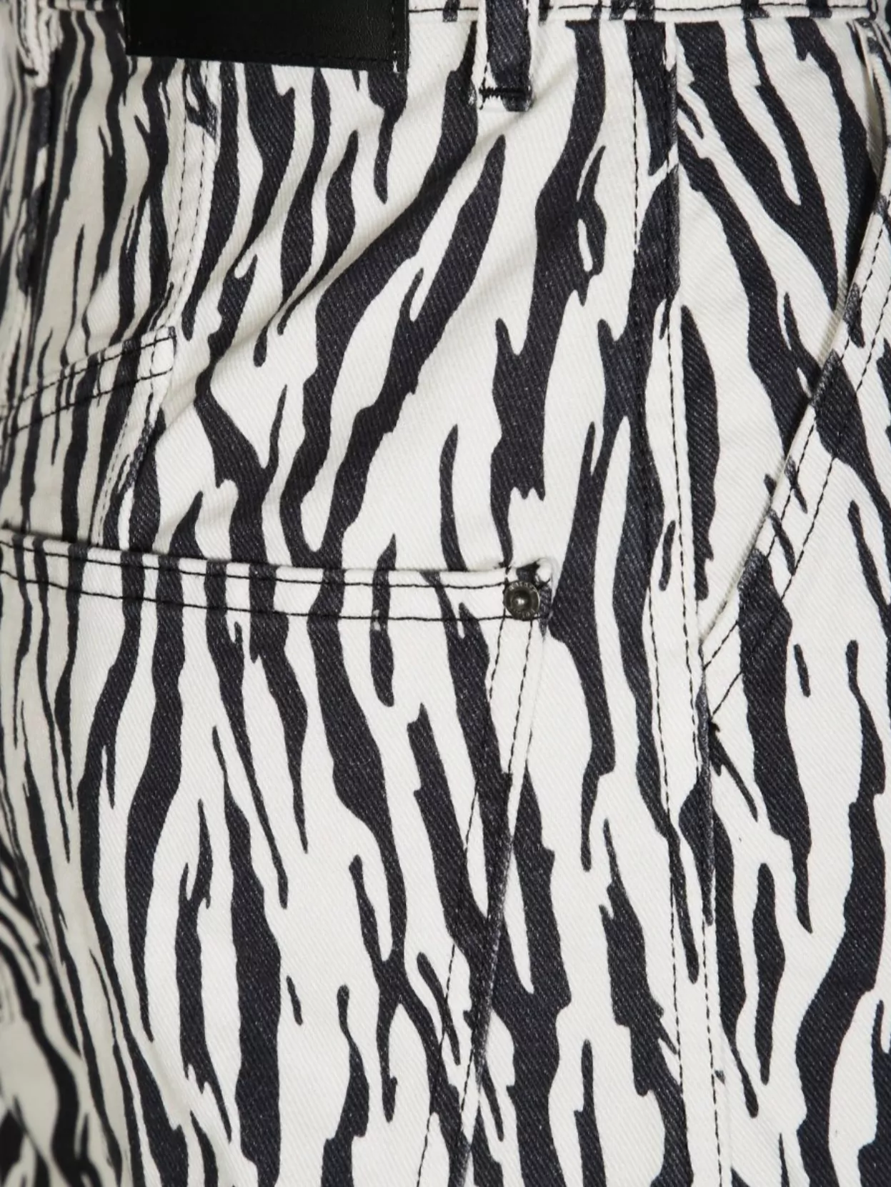Rotate Birger Christensen Zebra Print Cargo Trousers With Back Pockets In Multi