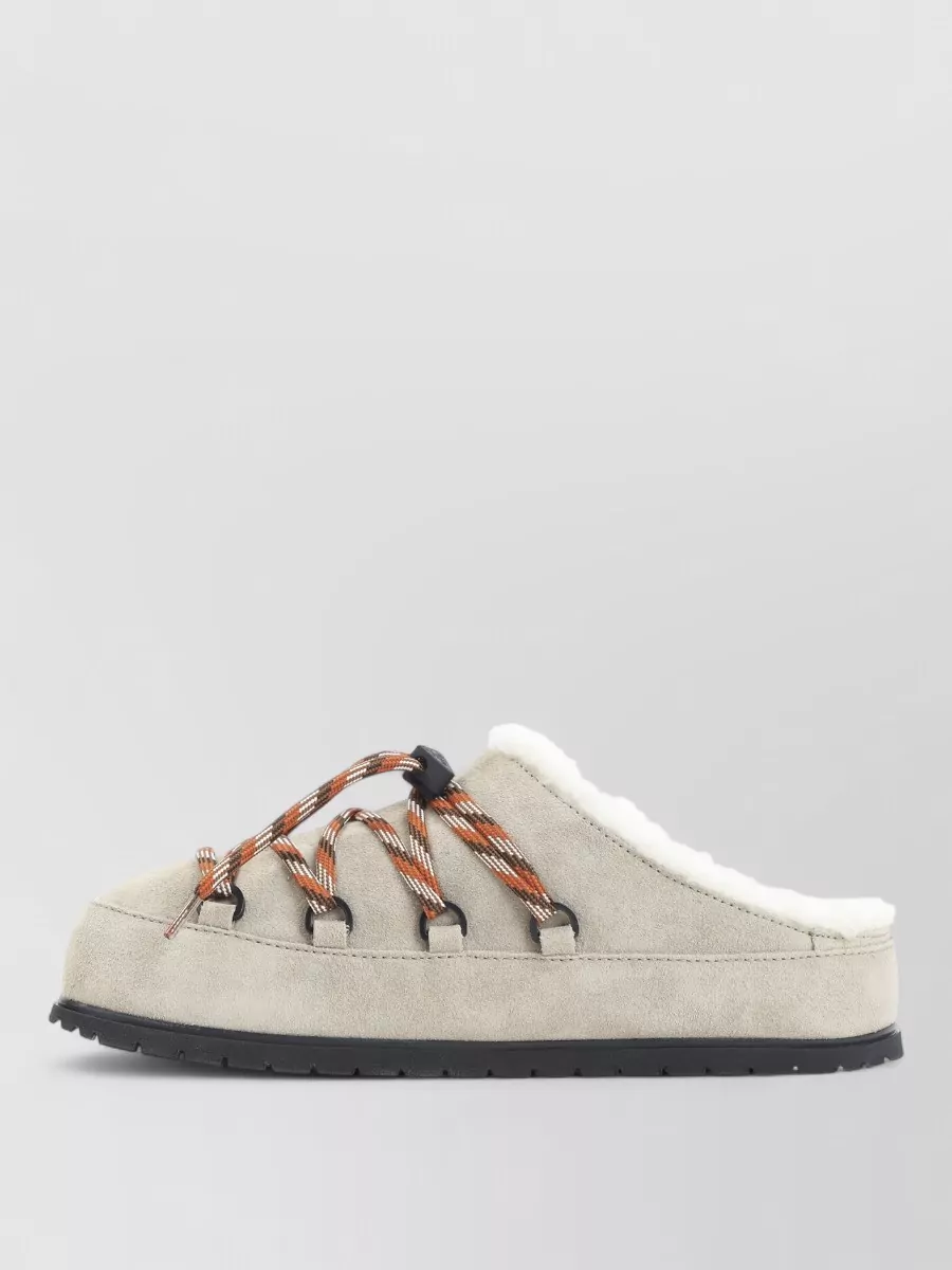 Prada Shearling-Lined Leather Slippers