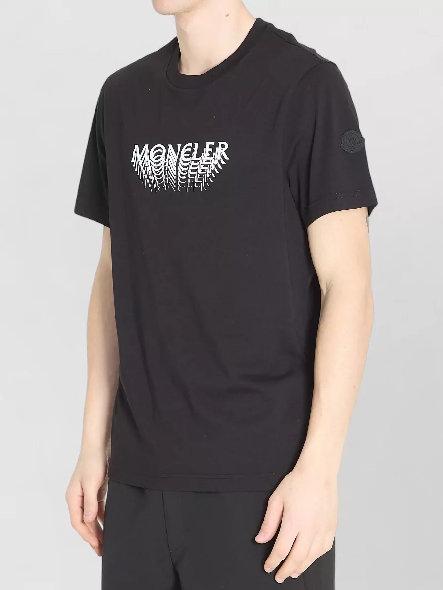 Moncler Cotton Jersey T Shirt Regular Fit Crewneck