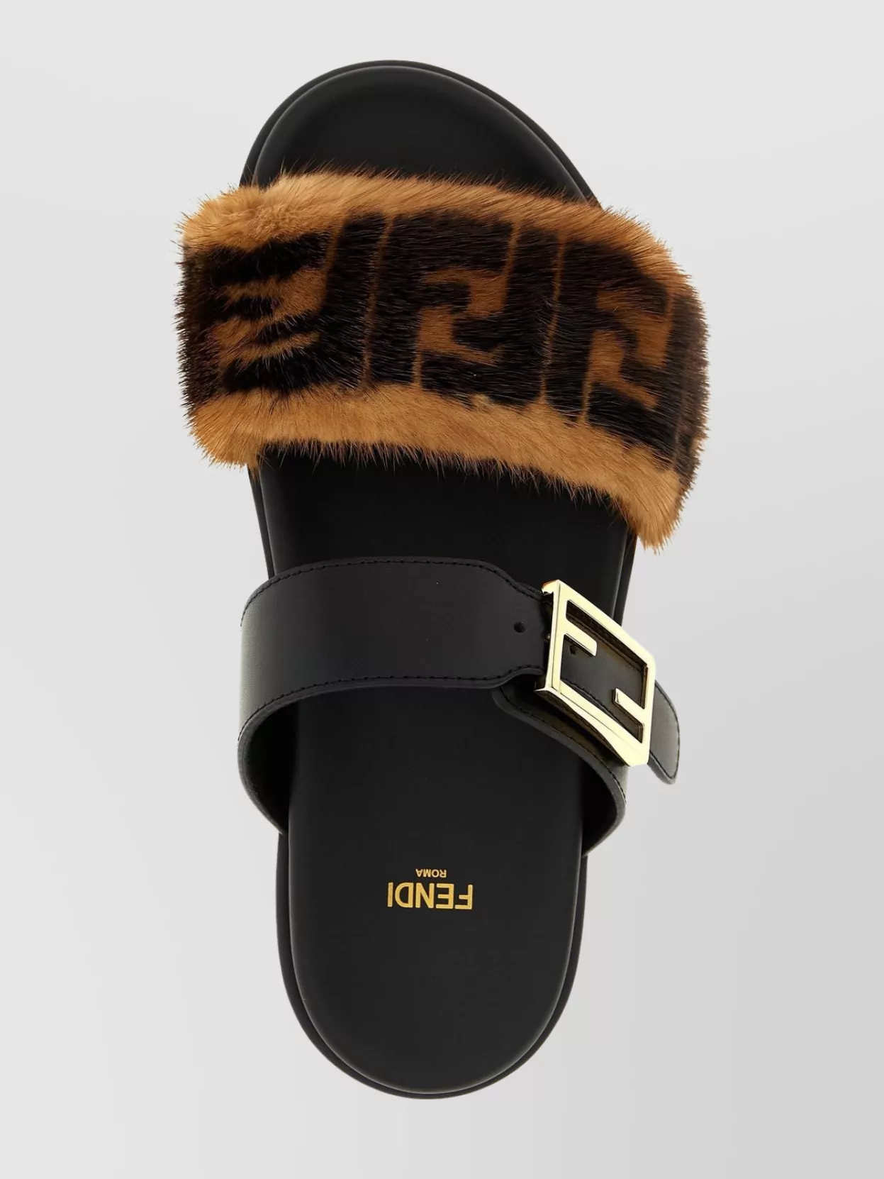 Fendi Luxe Fur Strap Slides