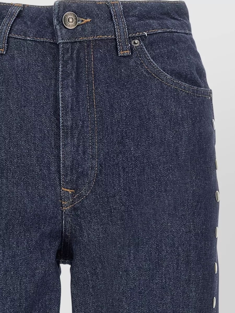 Rotate Birger Christensen Denim Jeans Button Detail Belt Loops