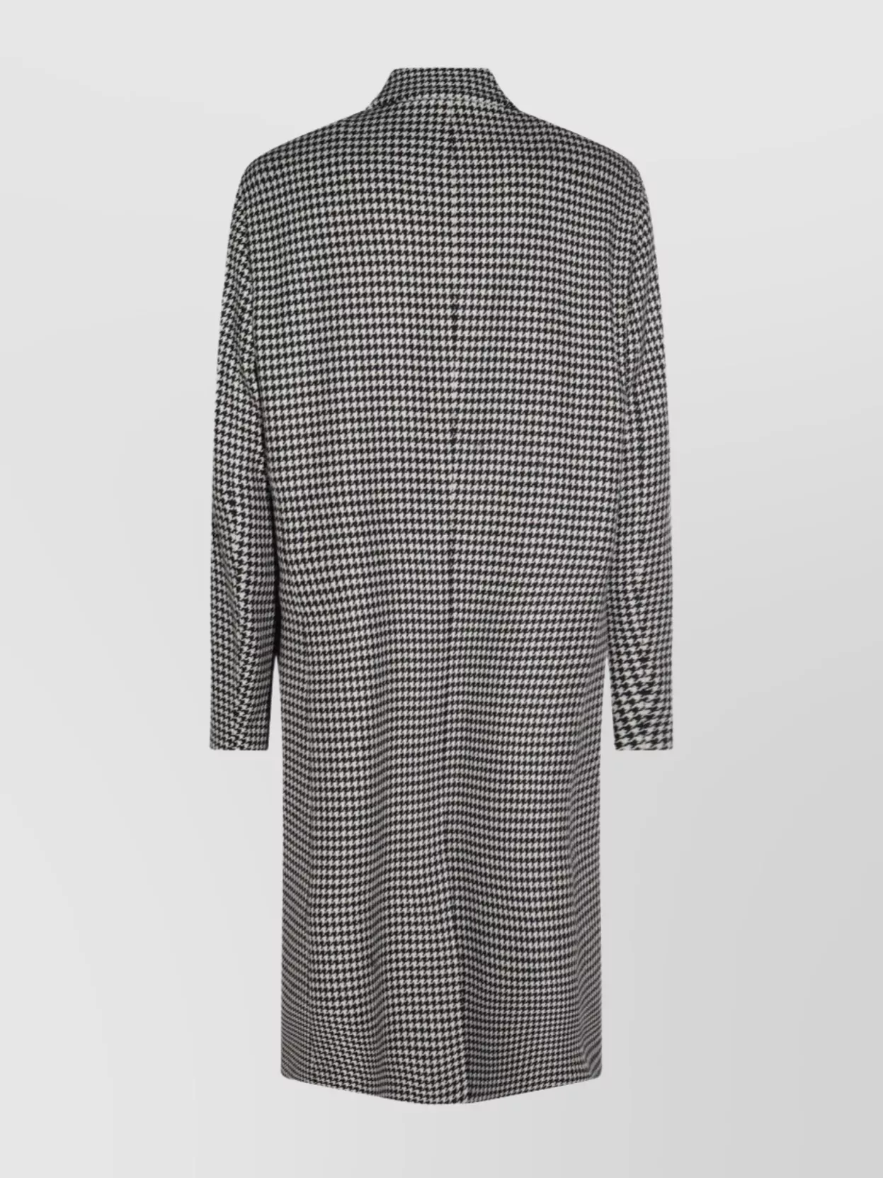 Lardini Houndstooth Pattern Long Sleeves Side Pockets Coat In Black