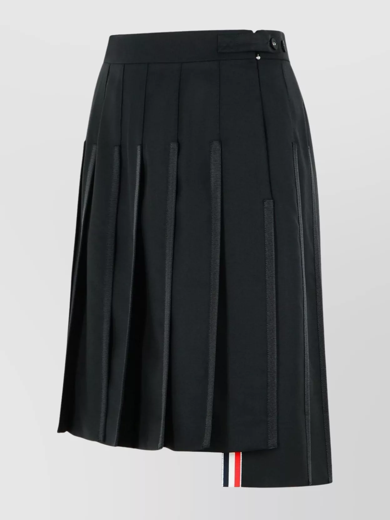Thom Browne Tailored Wool Skirt Button Detail
