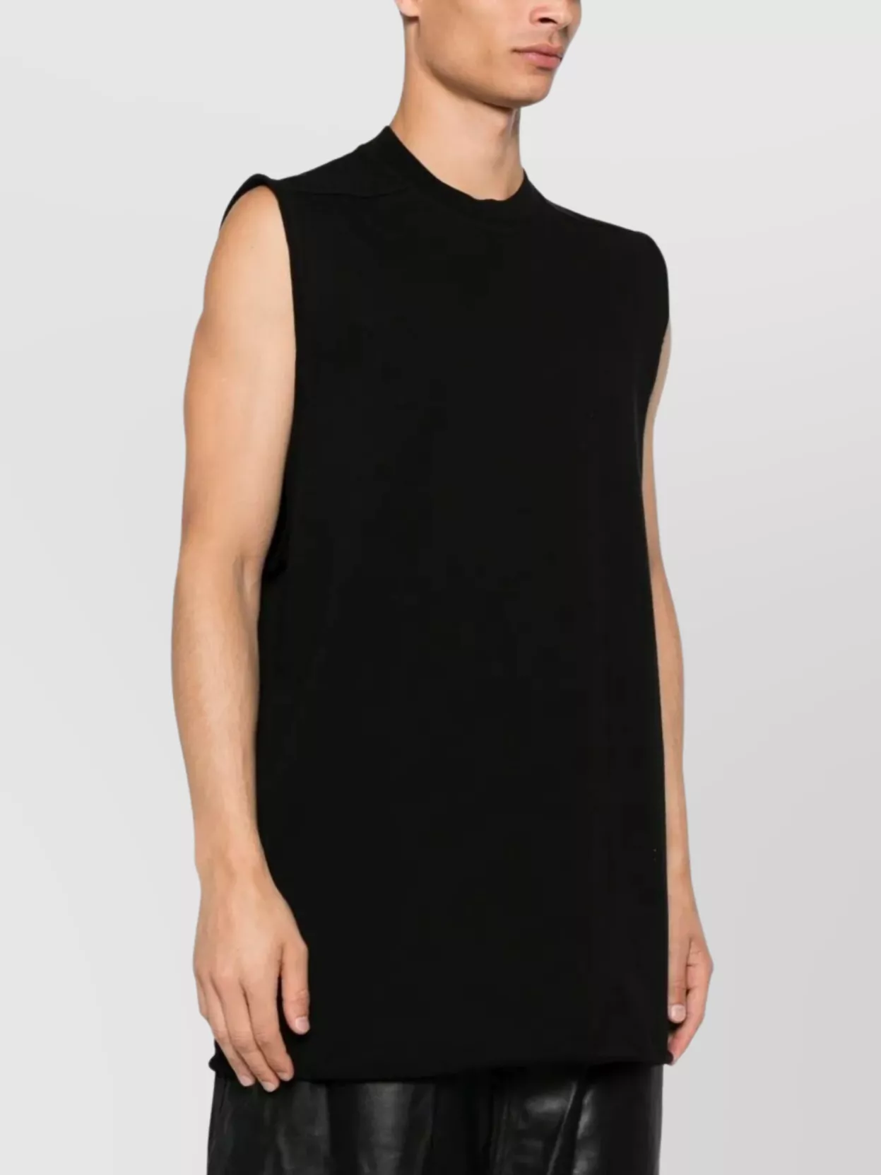 Rick Owens Sleeveless Crew Neck T-Shirt With Round Shape