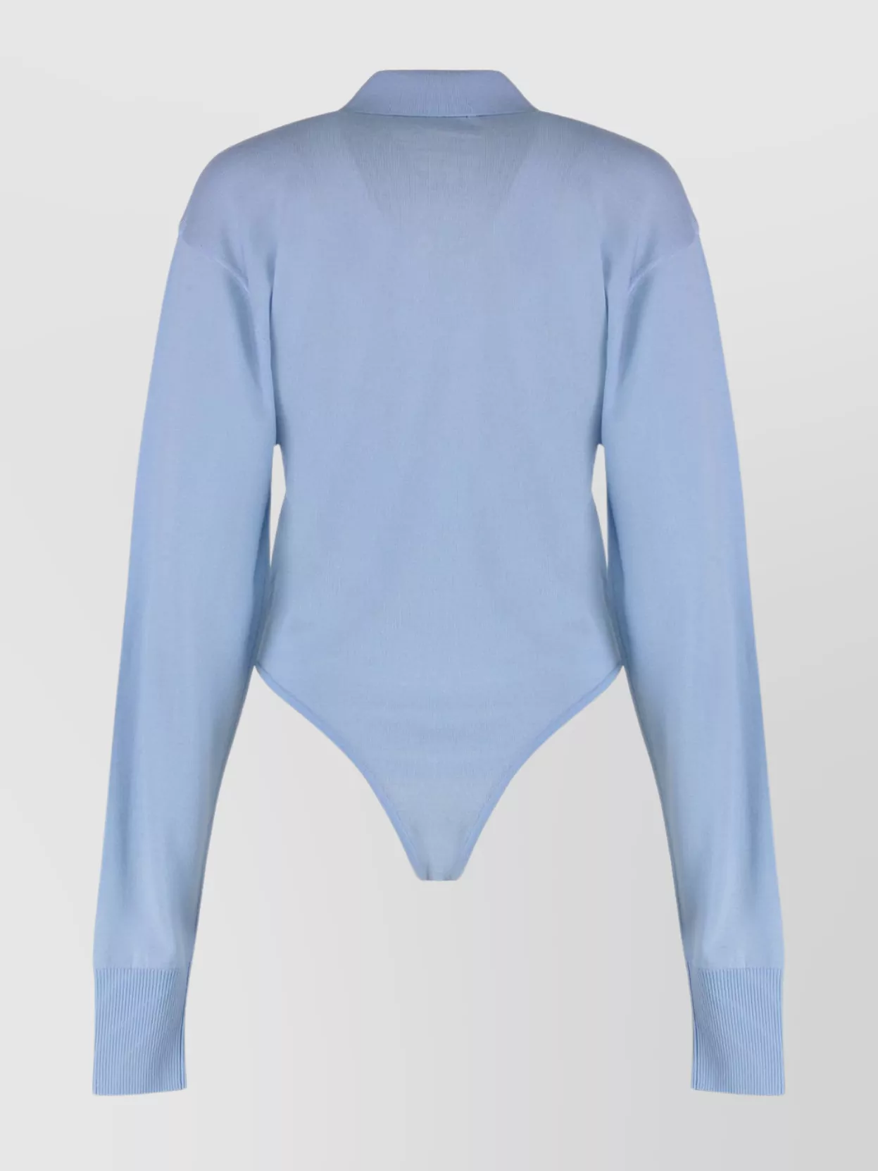 Jacquemus Long Sleeve Slim Fit Bodysuit In Blue