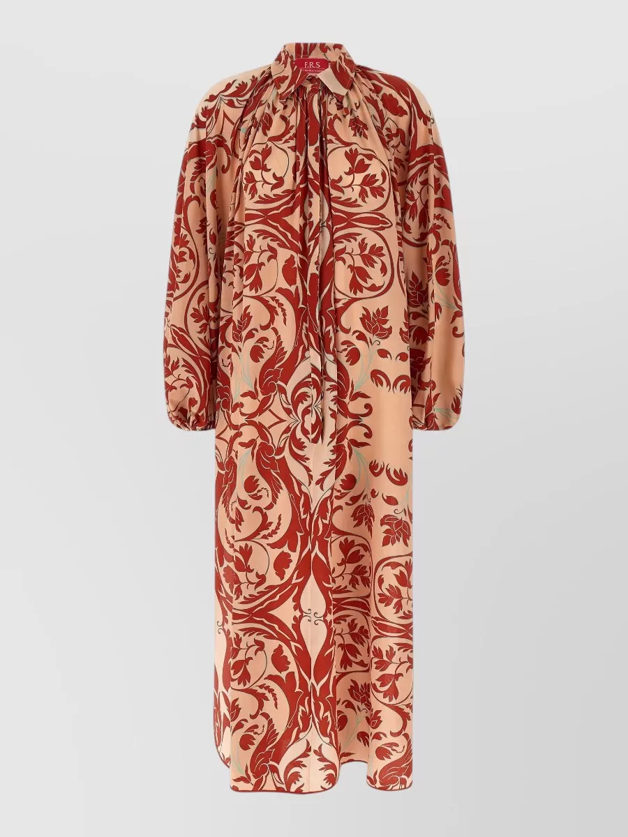 F.r.s For Restless Sleepers silk printed maxi shirt dress