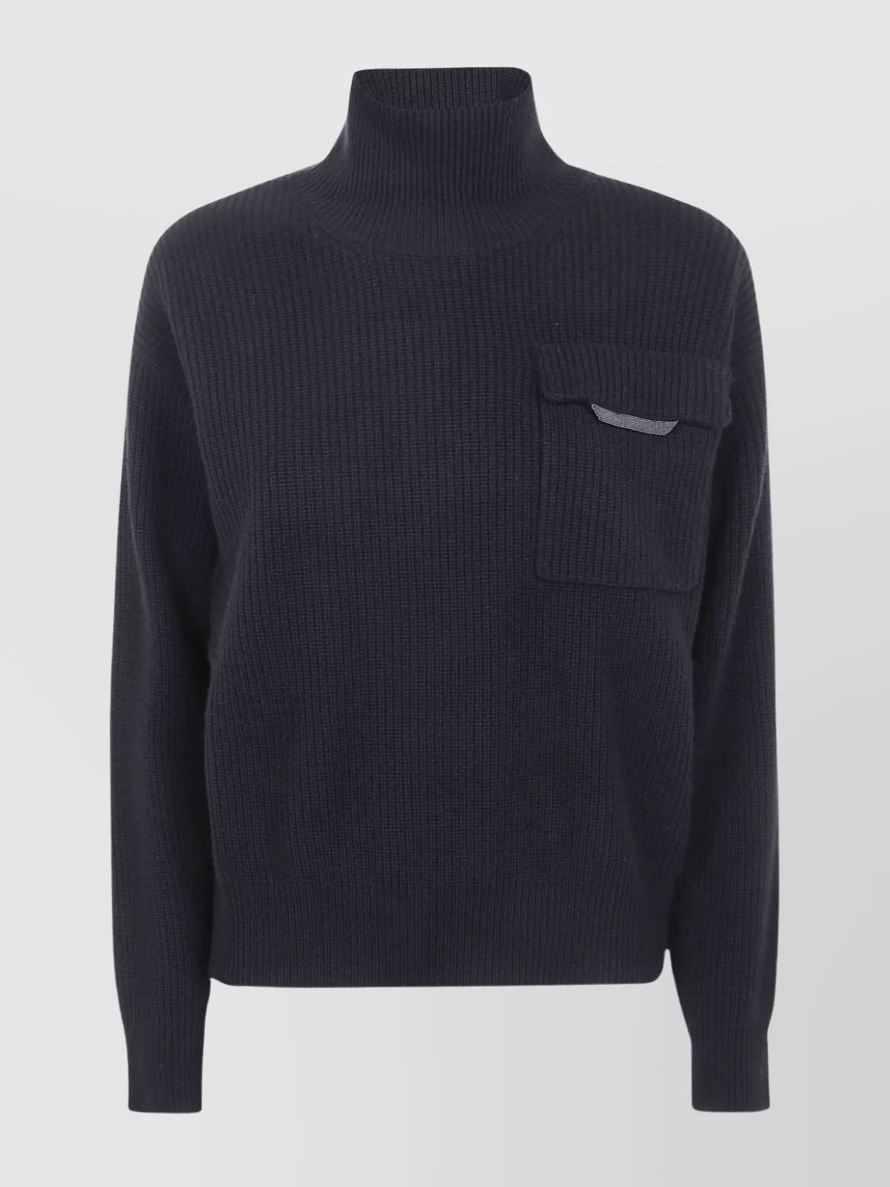 Brunello Cucinelli Cashmere Turtleneck Knit Sweater In Blue