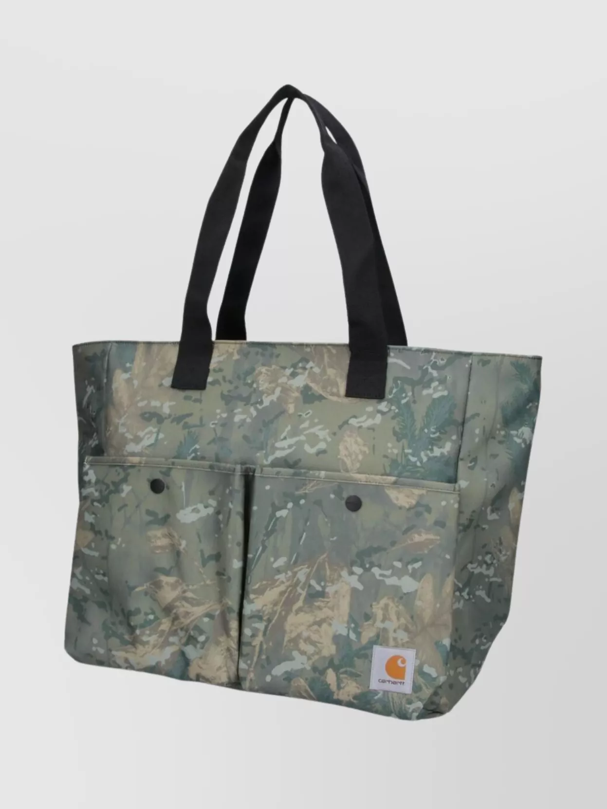 Carhartt Wip Camouflage Tote Bag With Dual Front Pockets