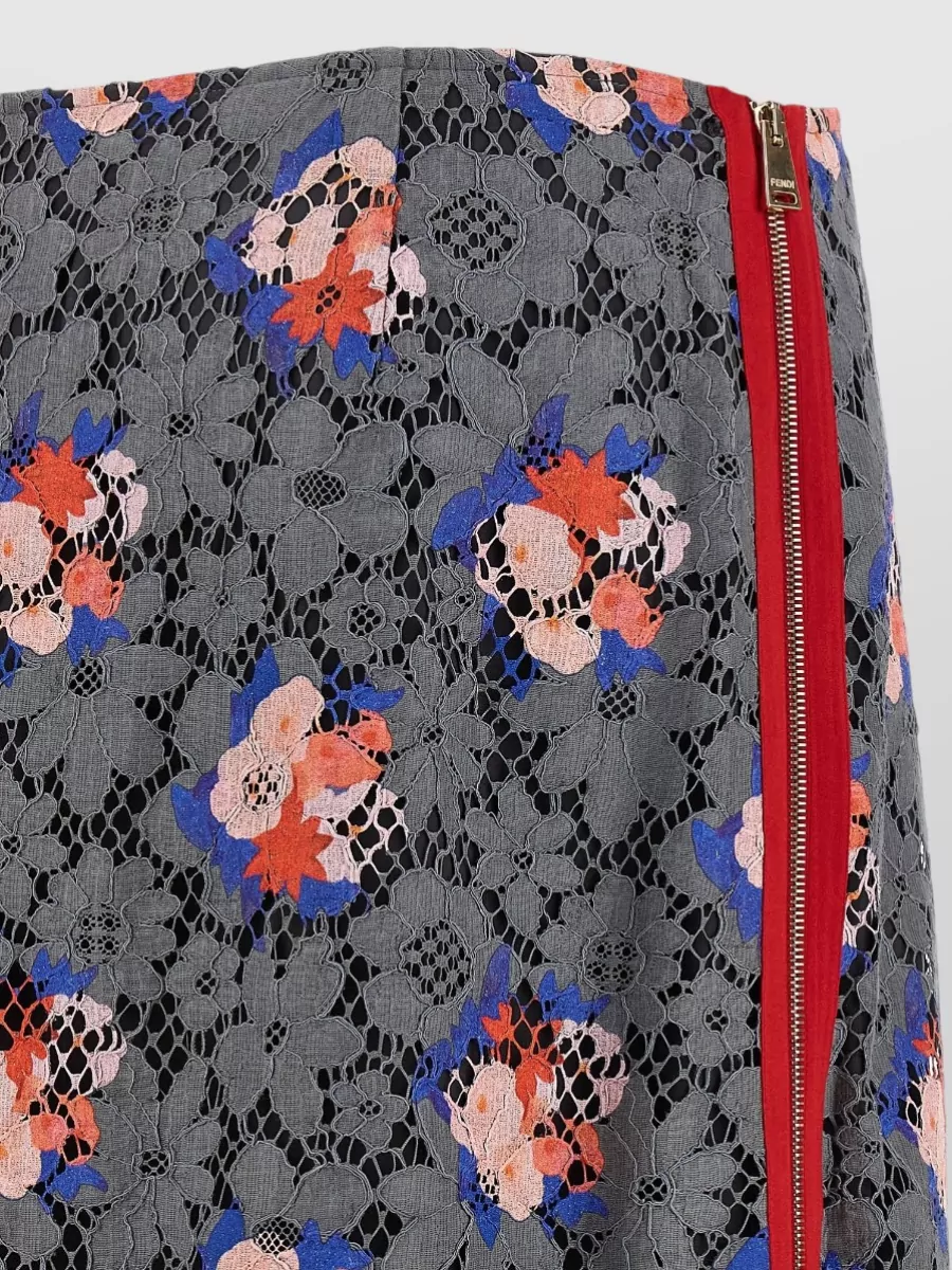Fendi Floral Lace Midi Skirt