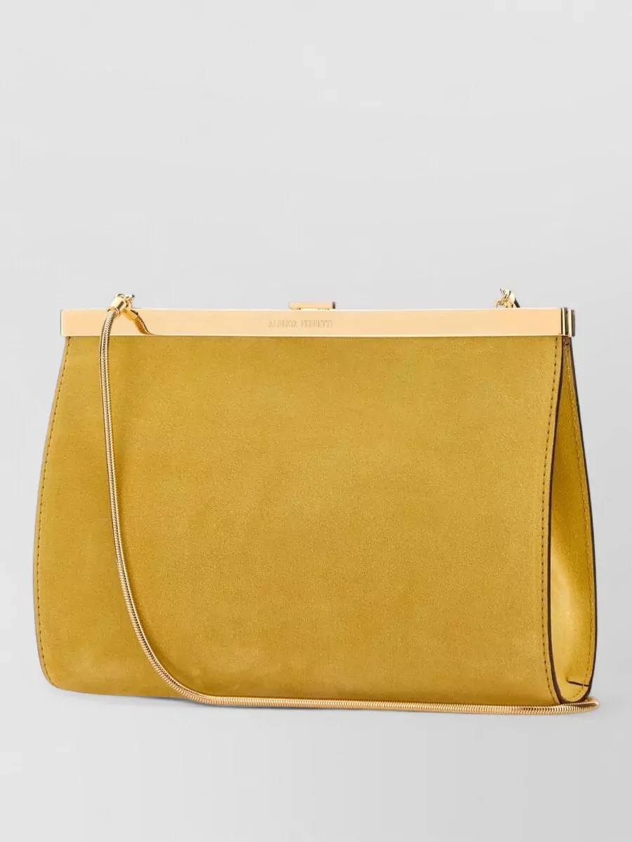 Alberta Ferretti Suede Leather Clutch Bag