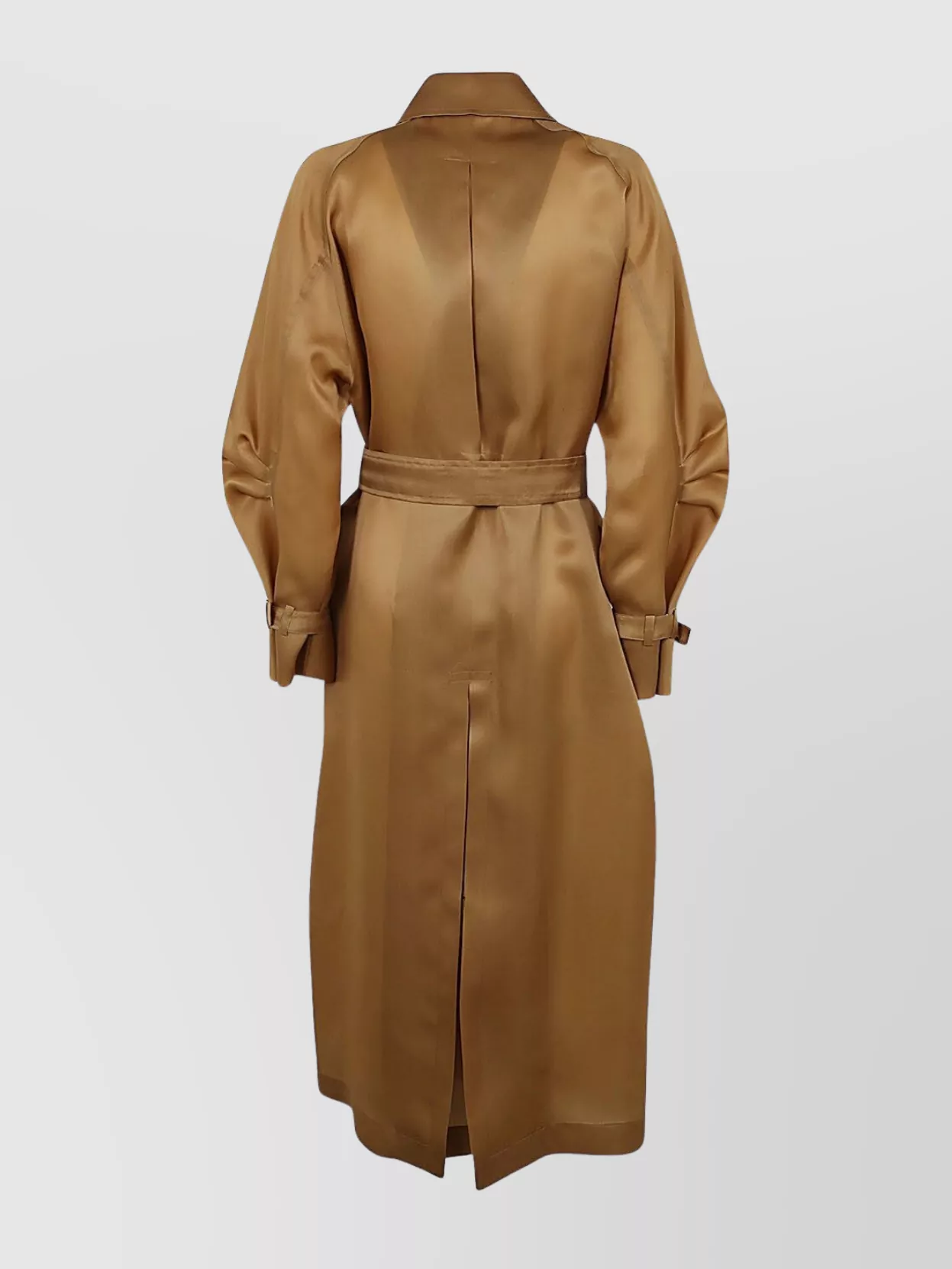 Max Mara Belted Organdy Trench Coat Featuring Pockets In Brown