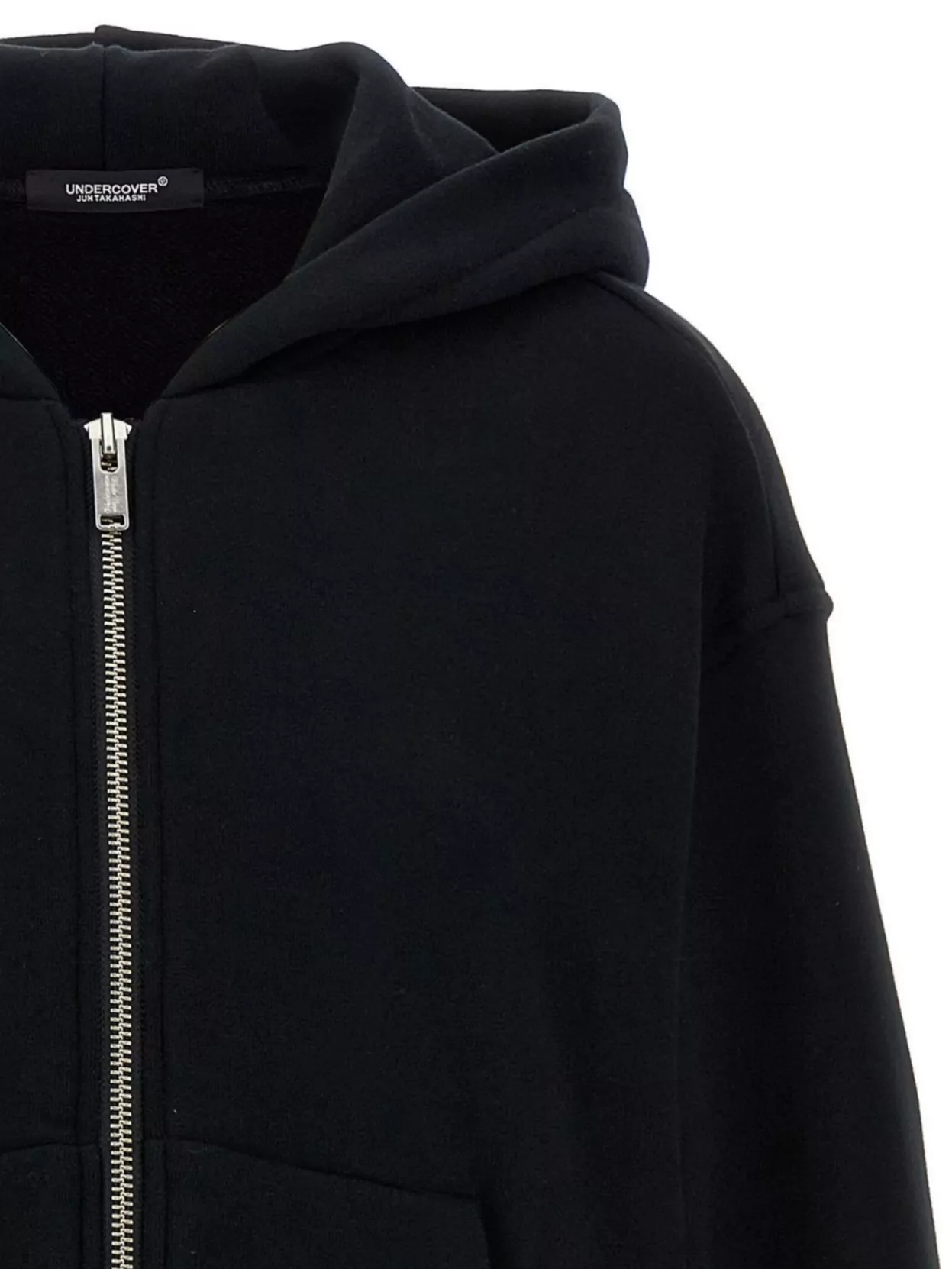 Undercover Asymmetric Hem Two-Material Hoodie