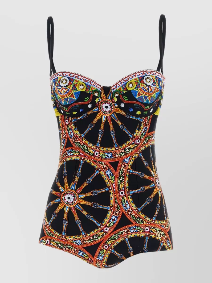 Dolce&Gabbana printed one-piece swimsuit