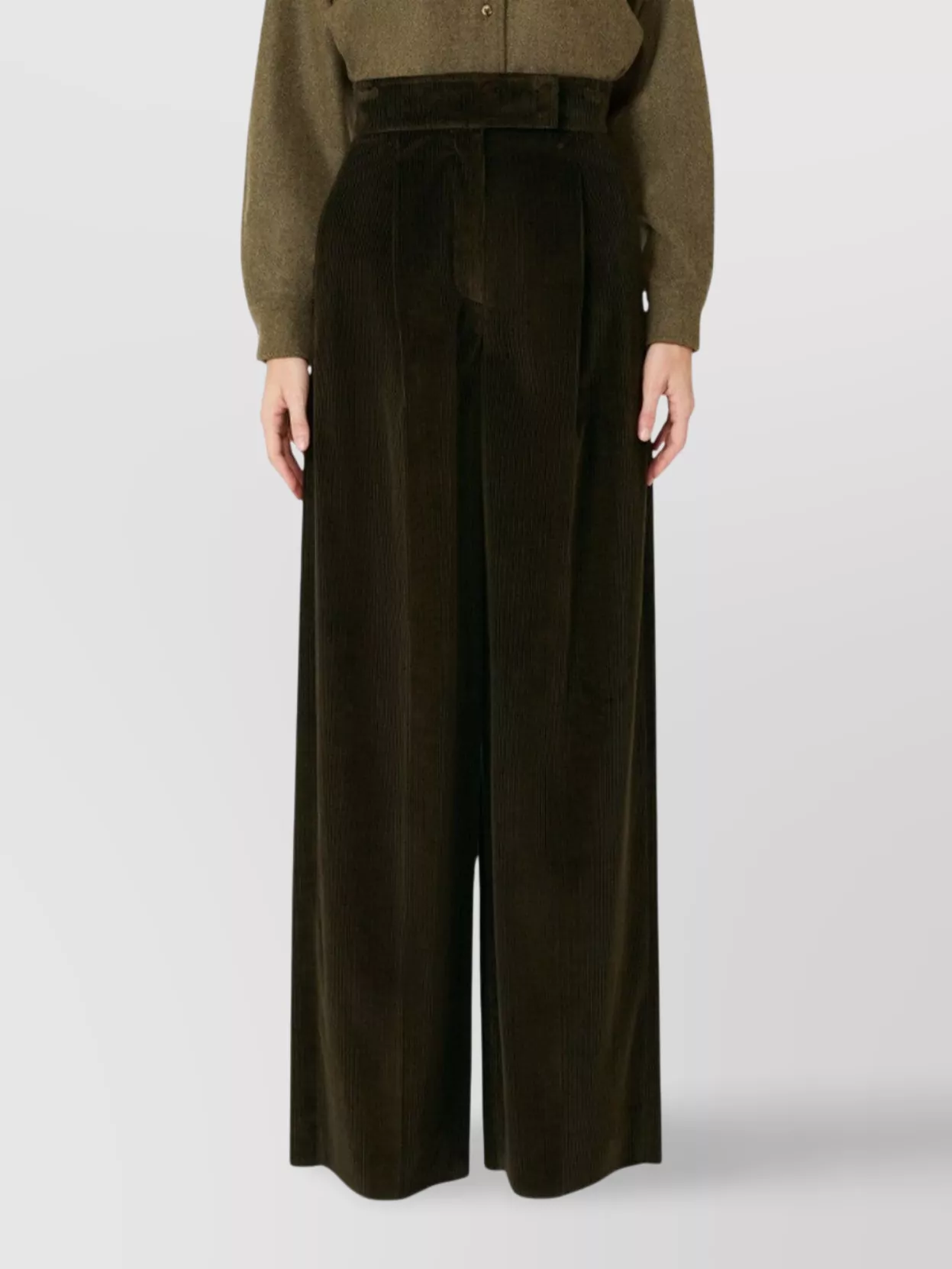 Max Mara High Waist Loose Fit Wide Leg Trousers In Black