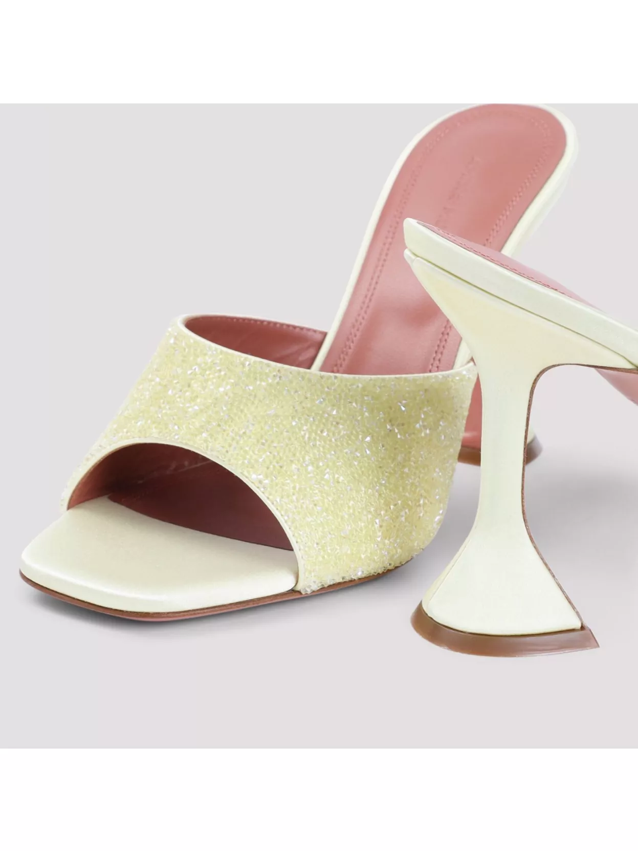 Shop Amina Muaddi Lupita Crystal Dust 95 Sandals