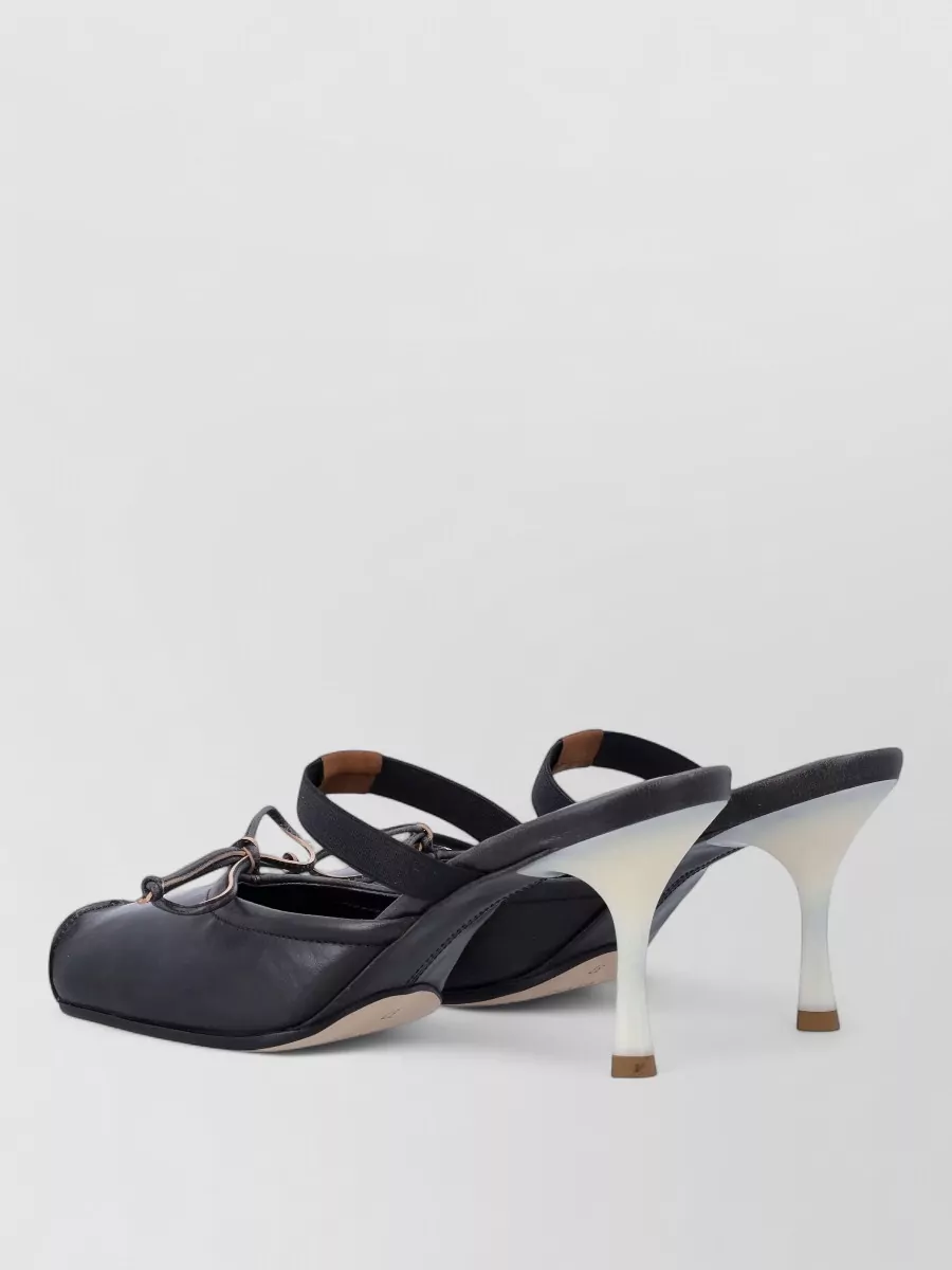 Mm6 Maison Margiela Leather Square-Toe Mules