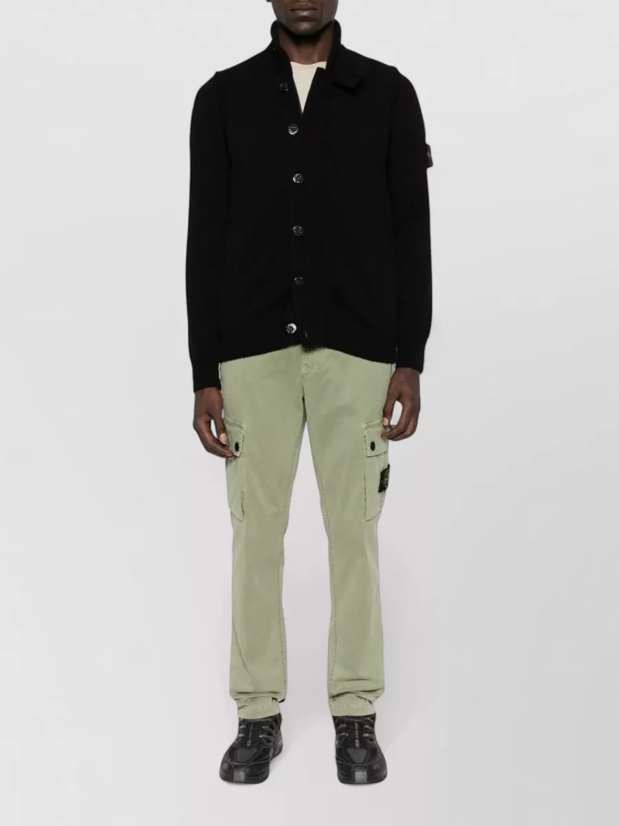Stone Island High Neck Long Sleeve Cardigan Knitwear