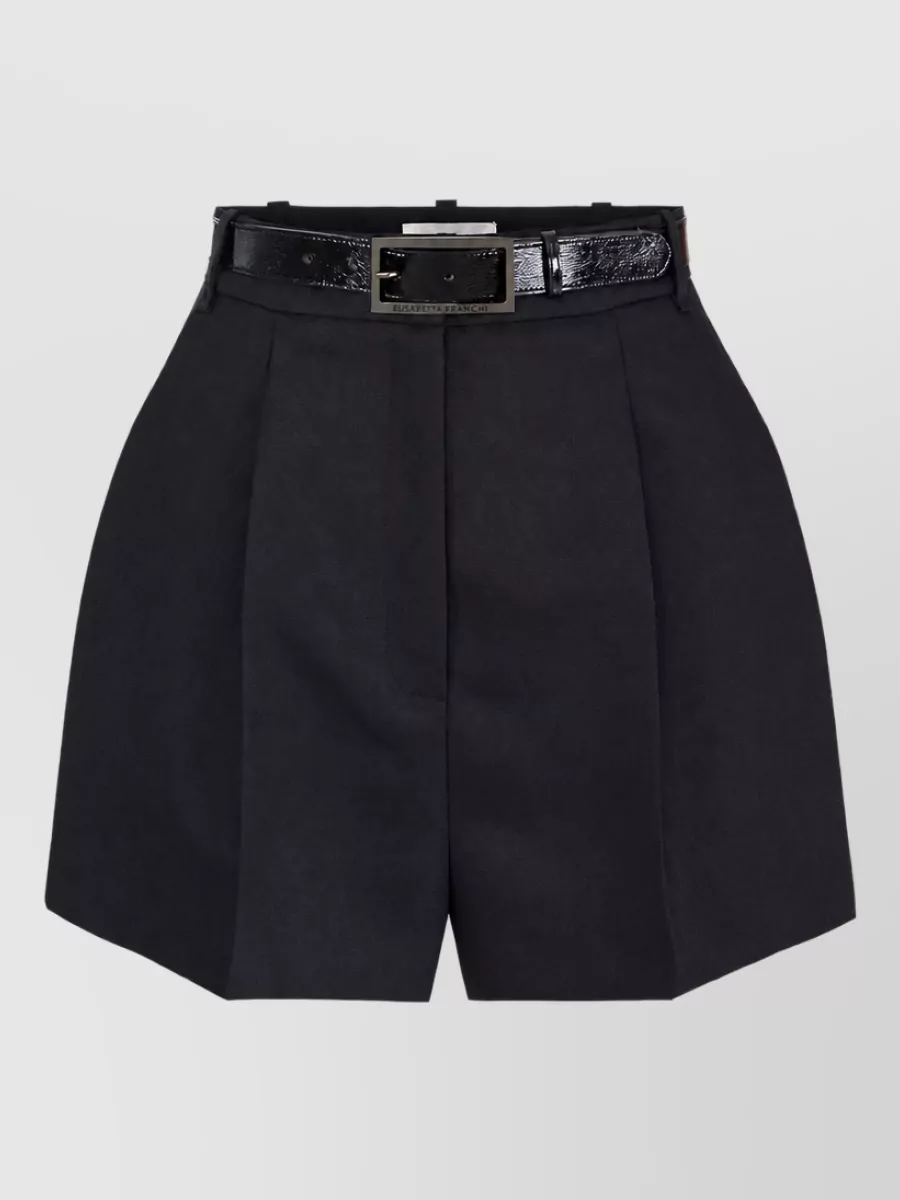 Elisabetta Franchi Virgin wool belted tailored shorts