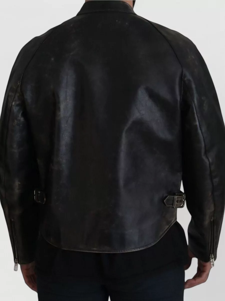 Dolce&Gabbana Leather Zipped Biker Jacket
