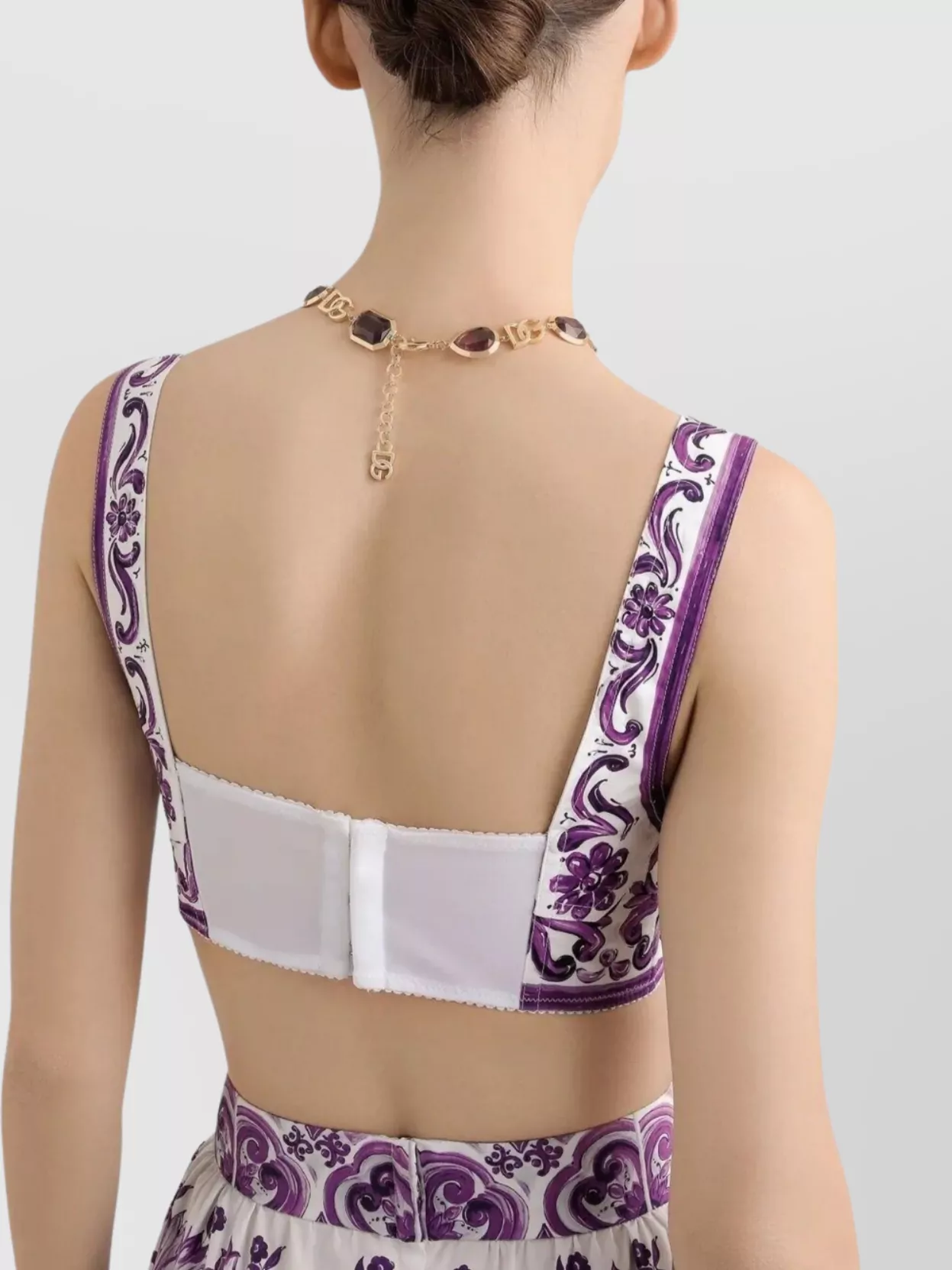 Dolce&Gabbana Graphic Print Floral Crop Top