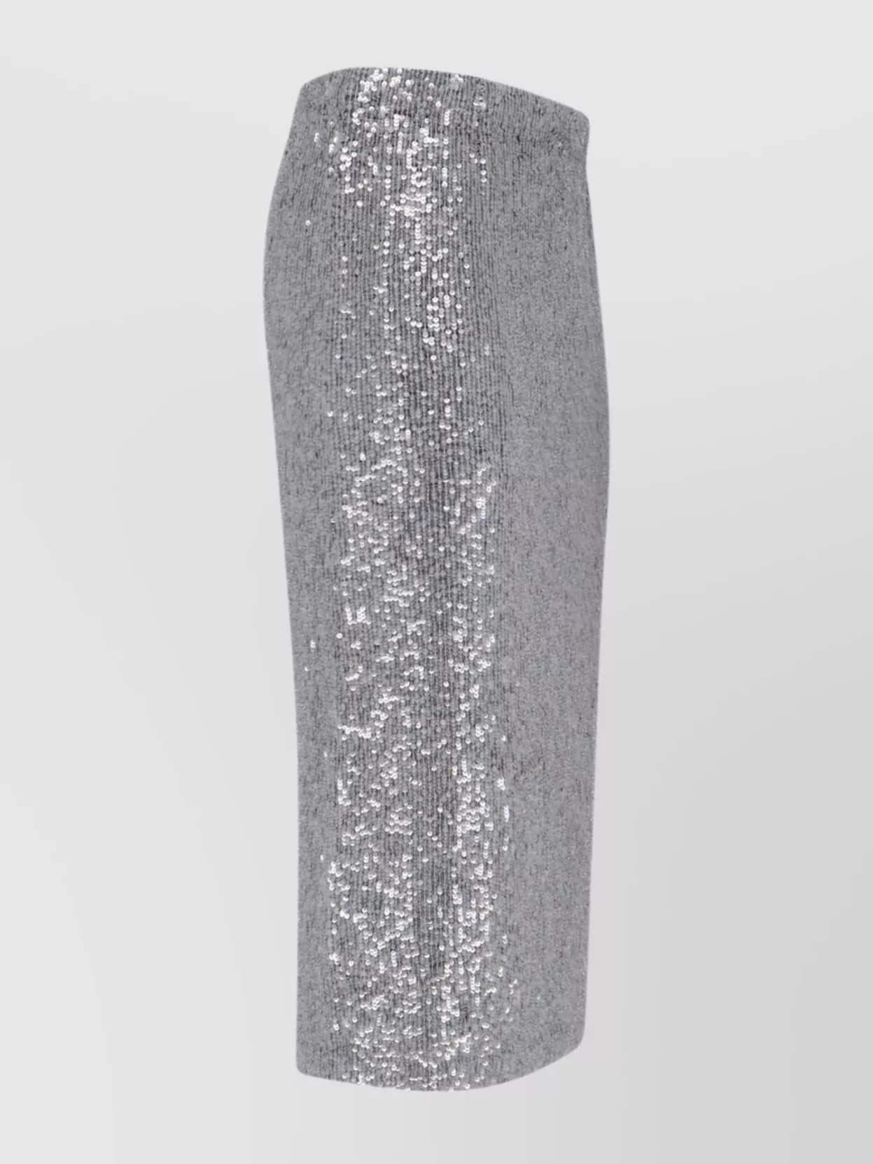 P.a.r.o.s.h Midi Skirt With Elastic Waistband And Sequins In Silver
