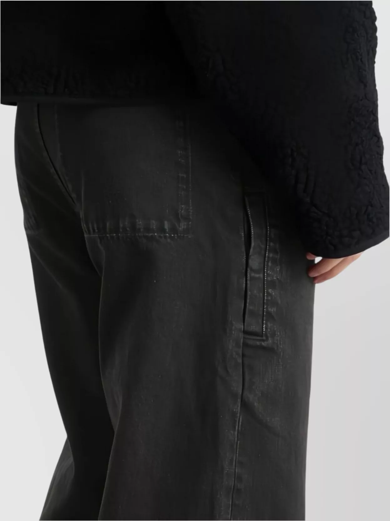 Entire Studios Wide Leg Panelled Trousers And Pockets In Black