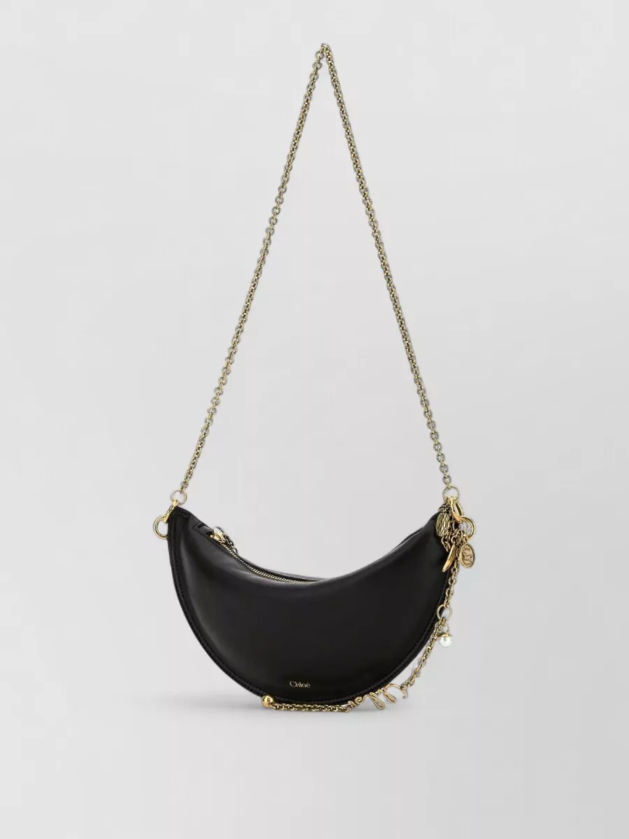 Chloé Leather Mini Halfmoon Shoulder Bag Charms