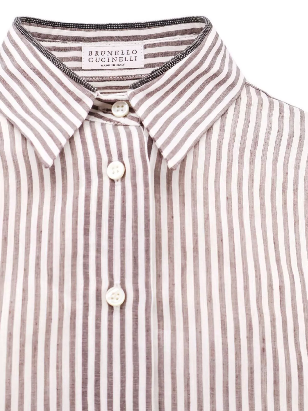 Brunello Cucinelli Striped Linen And Silk Shirt