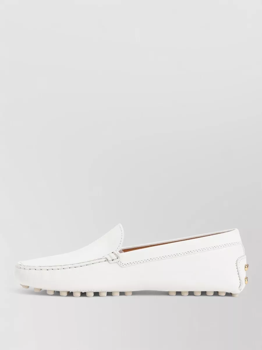 Tod's Loafers With Rubber Sole And Stitch Detailing In White