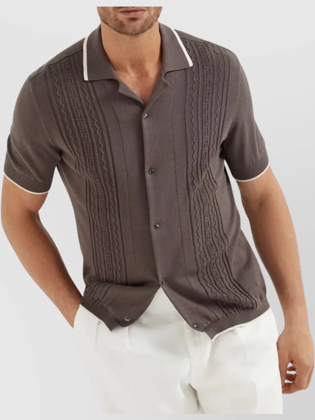 Brunello Cucinelli Knit Polo Shirt Contrast Collar
