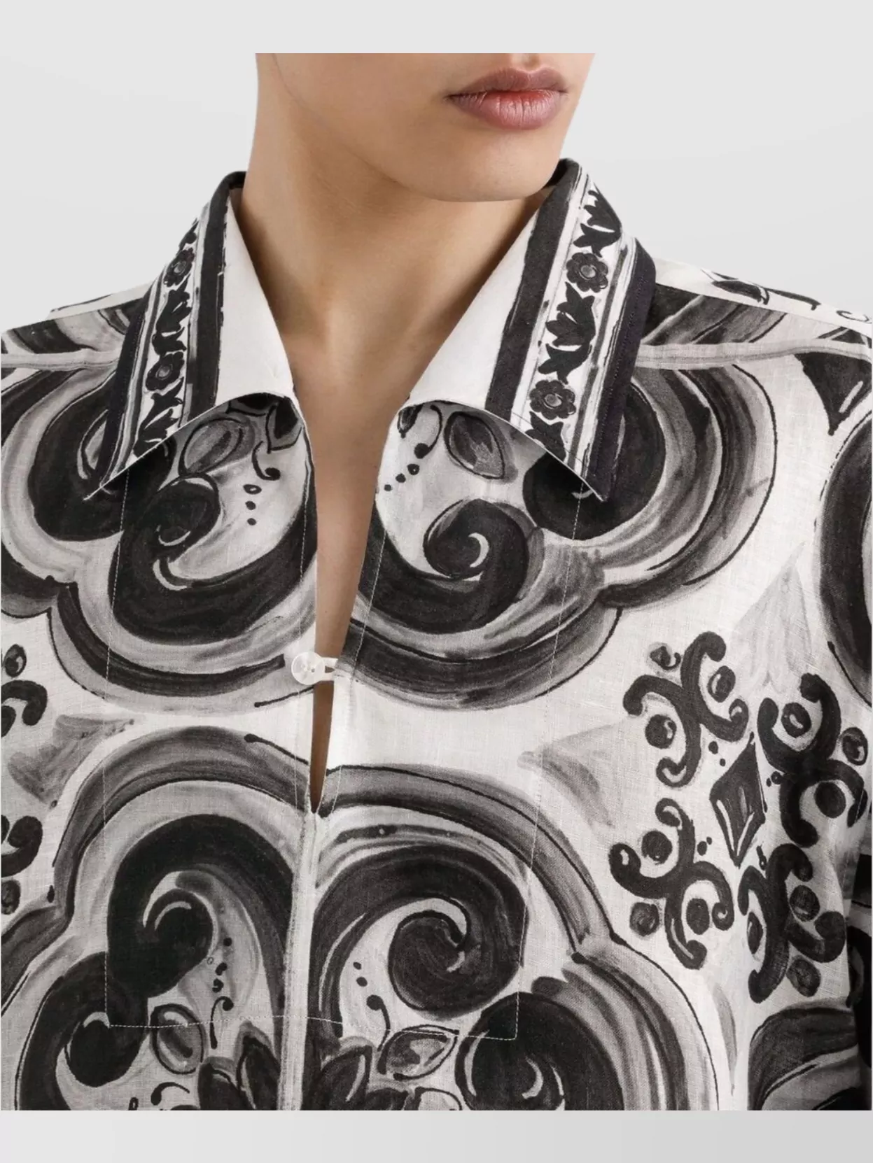Dolce&Gabbana Relaxed Fit Shirt With 3/4 Sleeves And Graphic Print