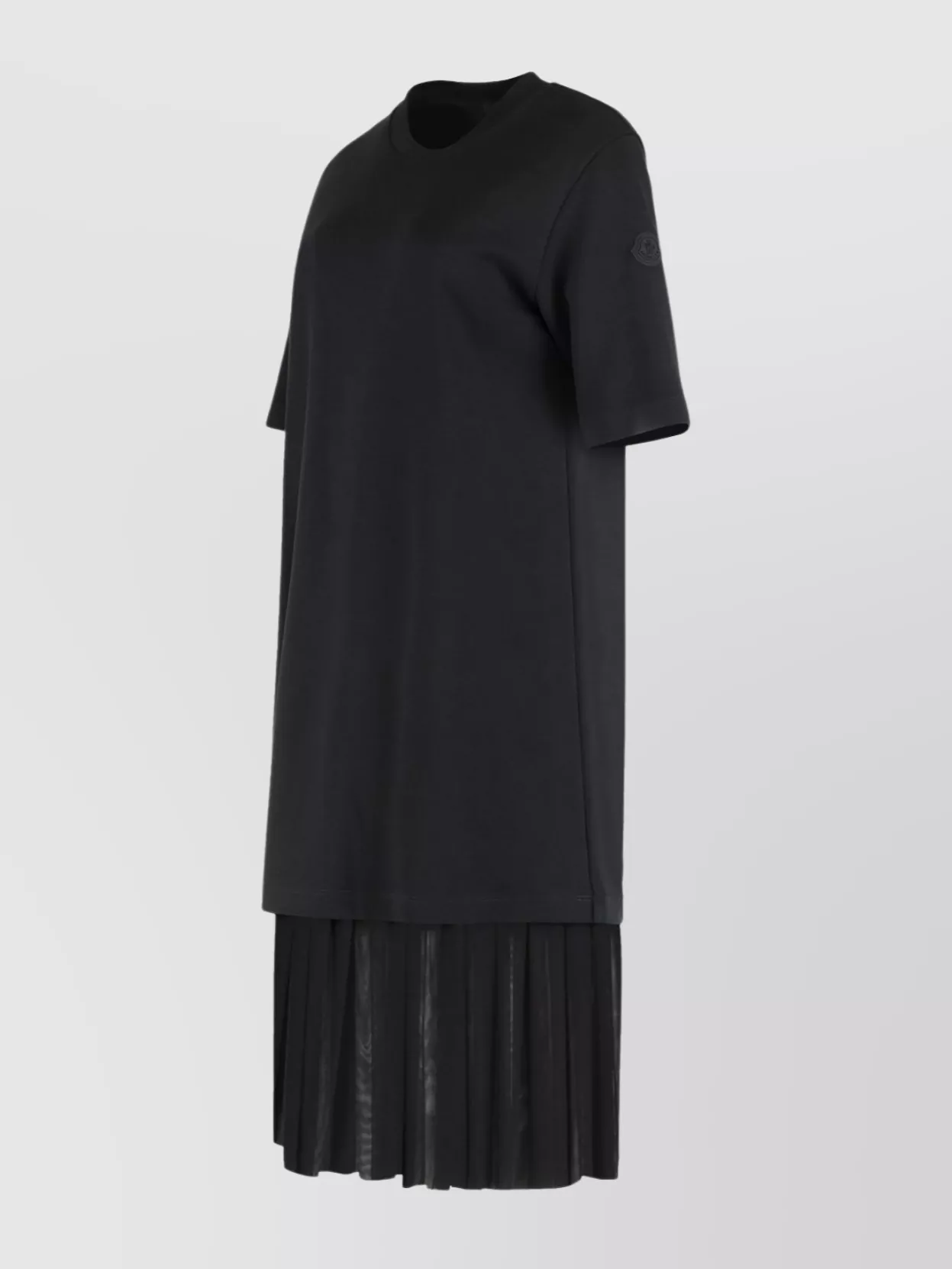 Moncler Cotton Tulle Dress Featuring Pleated Skirt