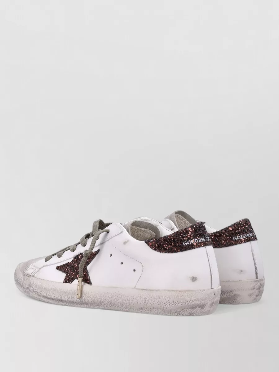 Golden Goose Superstar Sneakers Glitter Heel Star Detail In Multi