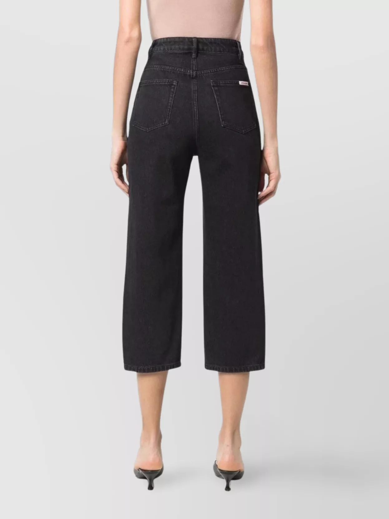 SELF-PORTRAIT HIGH WAIST CROPPED STRAIGHT-LEG JEANS 