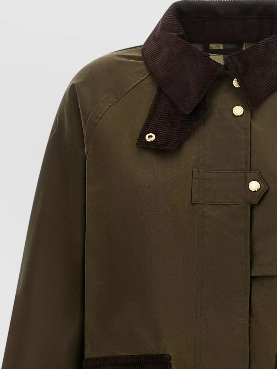 Barbour Waxed Cotton Single Breasted Coat