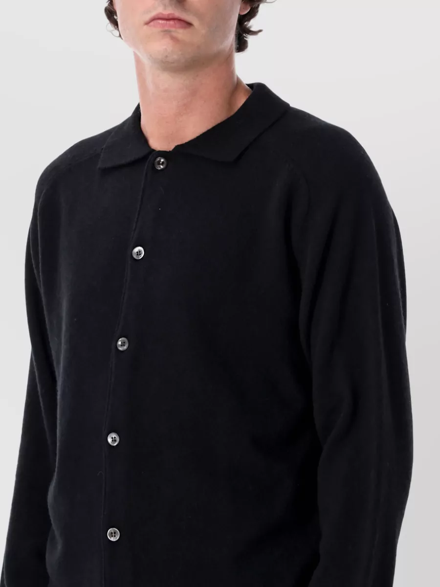 Dunst Cashmere-Blend Collared Ribbed Cardigan