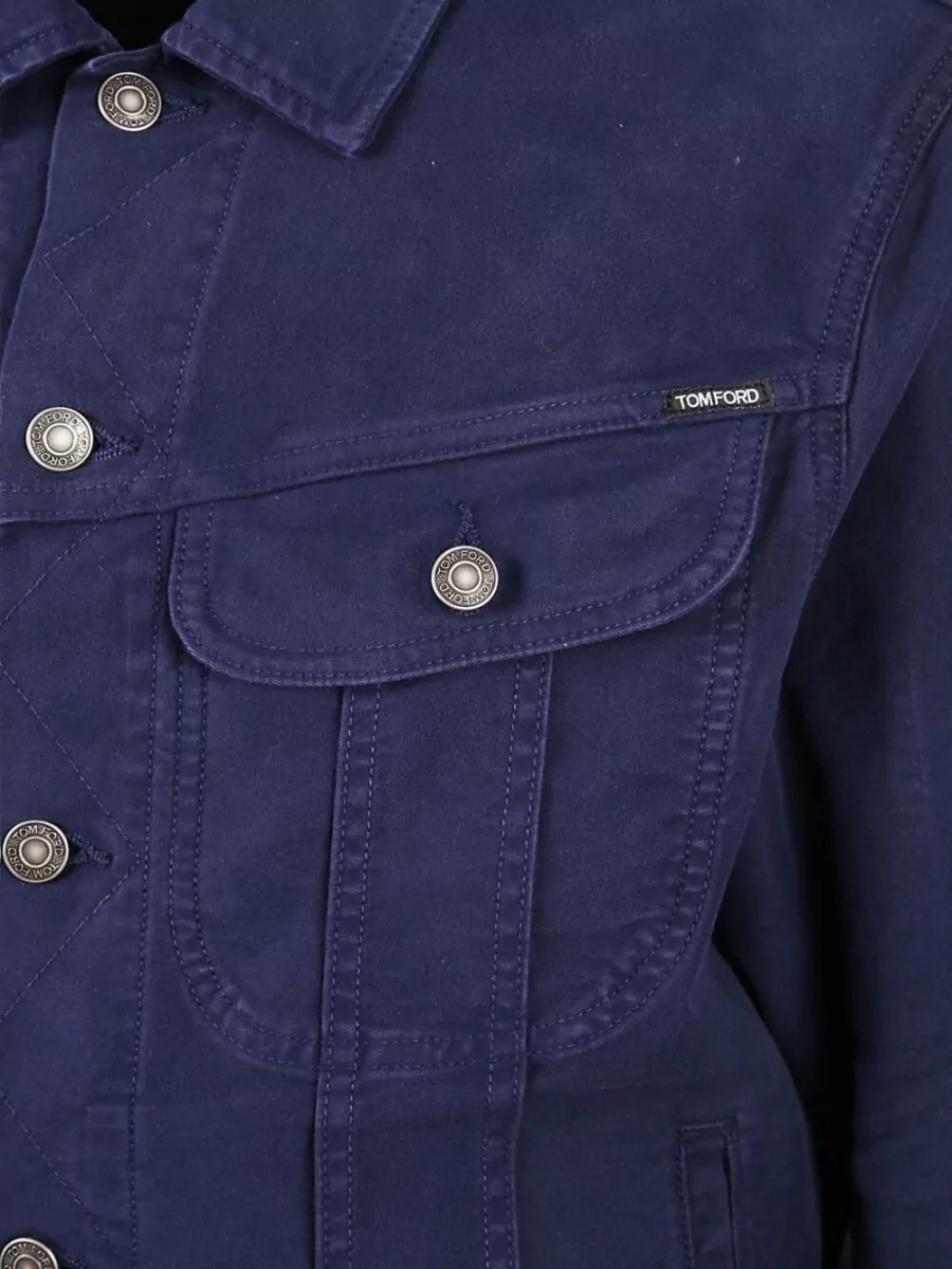 Tom Ford Nylon Silk Collared Jacket Chest Pockets