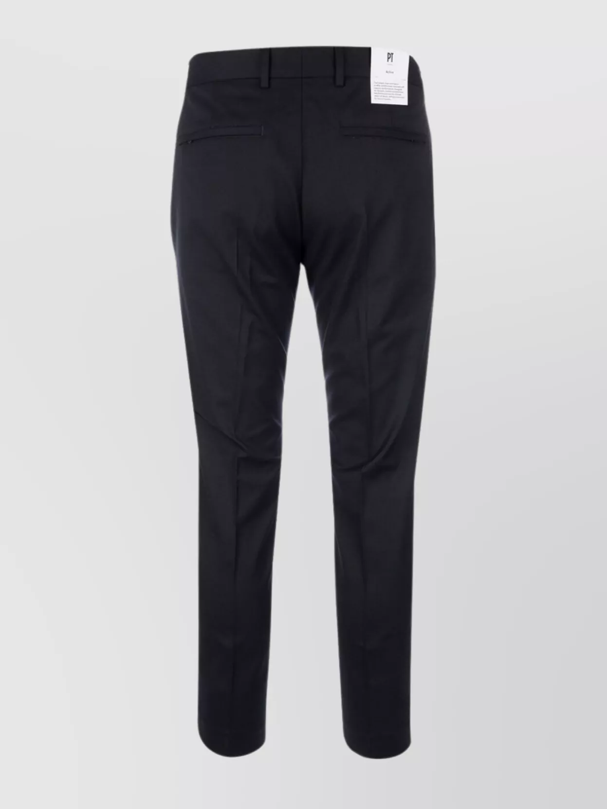 Pt Torino Navy Blue Cotton Trousers In Black