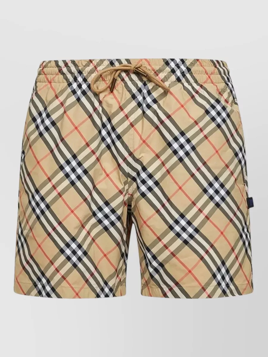 Burberry check swim shorts